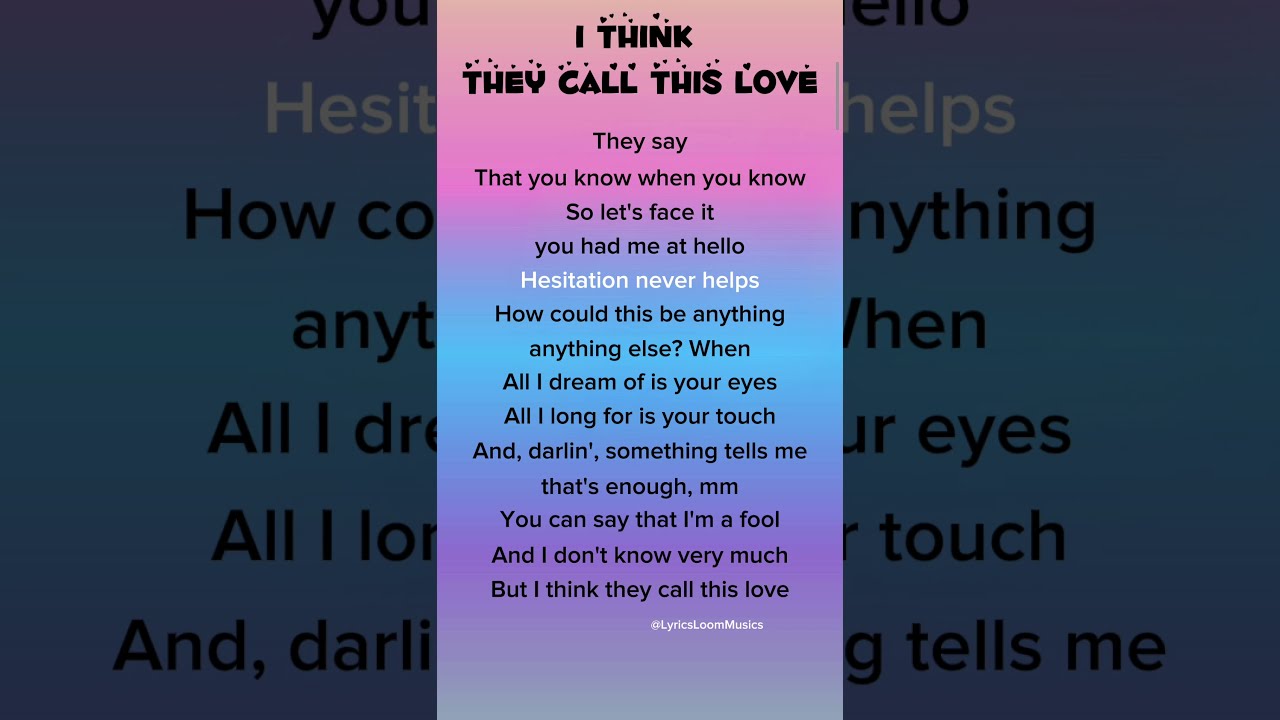 Matthew Ifield – I Think They Call This Love song #songlyrics #lyrics #matthewifield