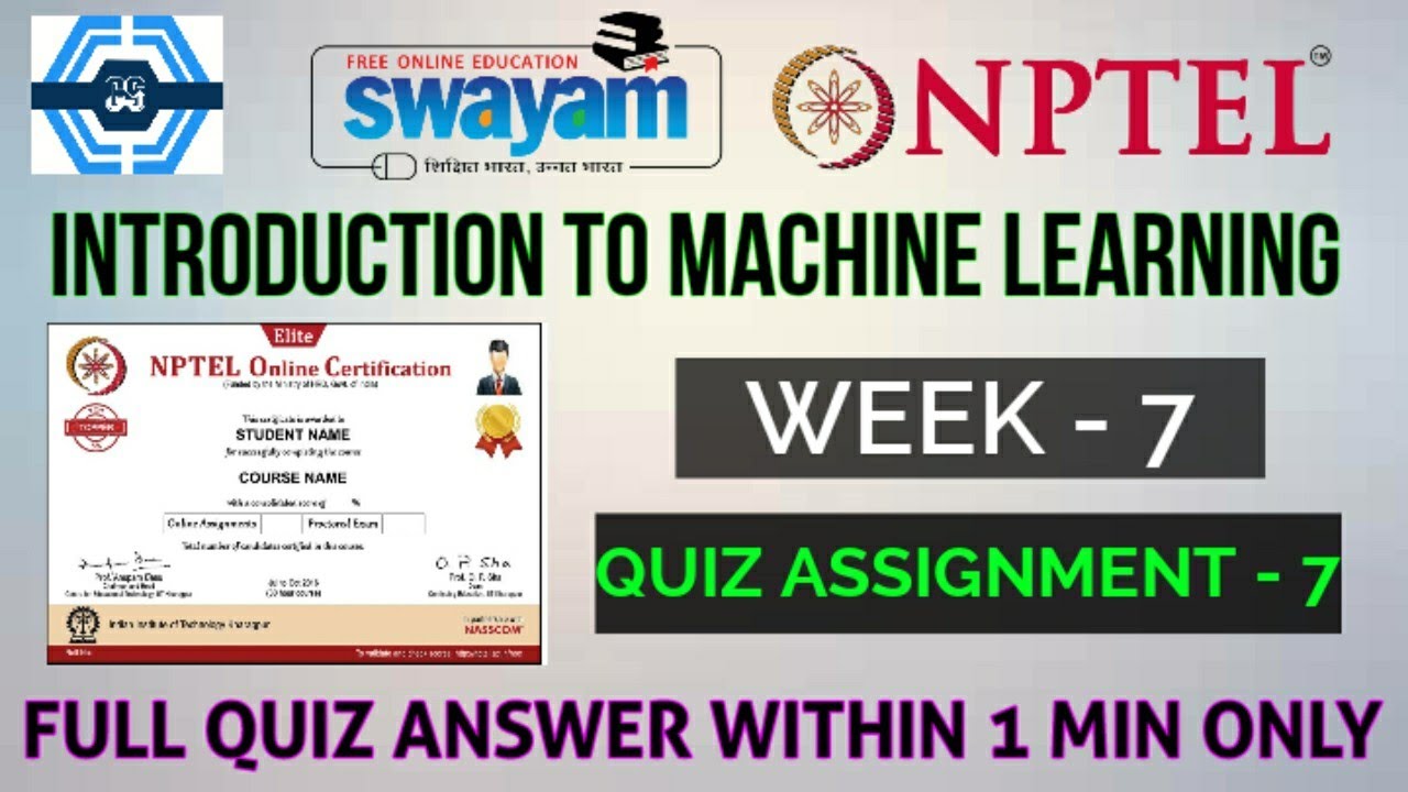 nptel machine learning assignment 7 solution