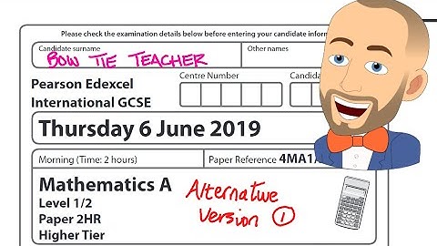 Edexcel IGCSE June 2019 Paper 2HR Alternative