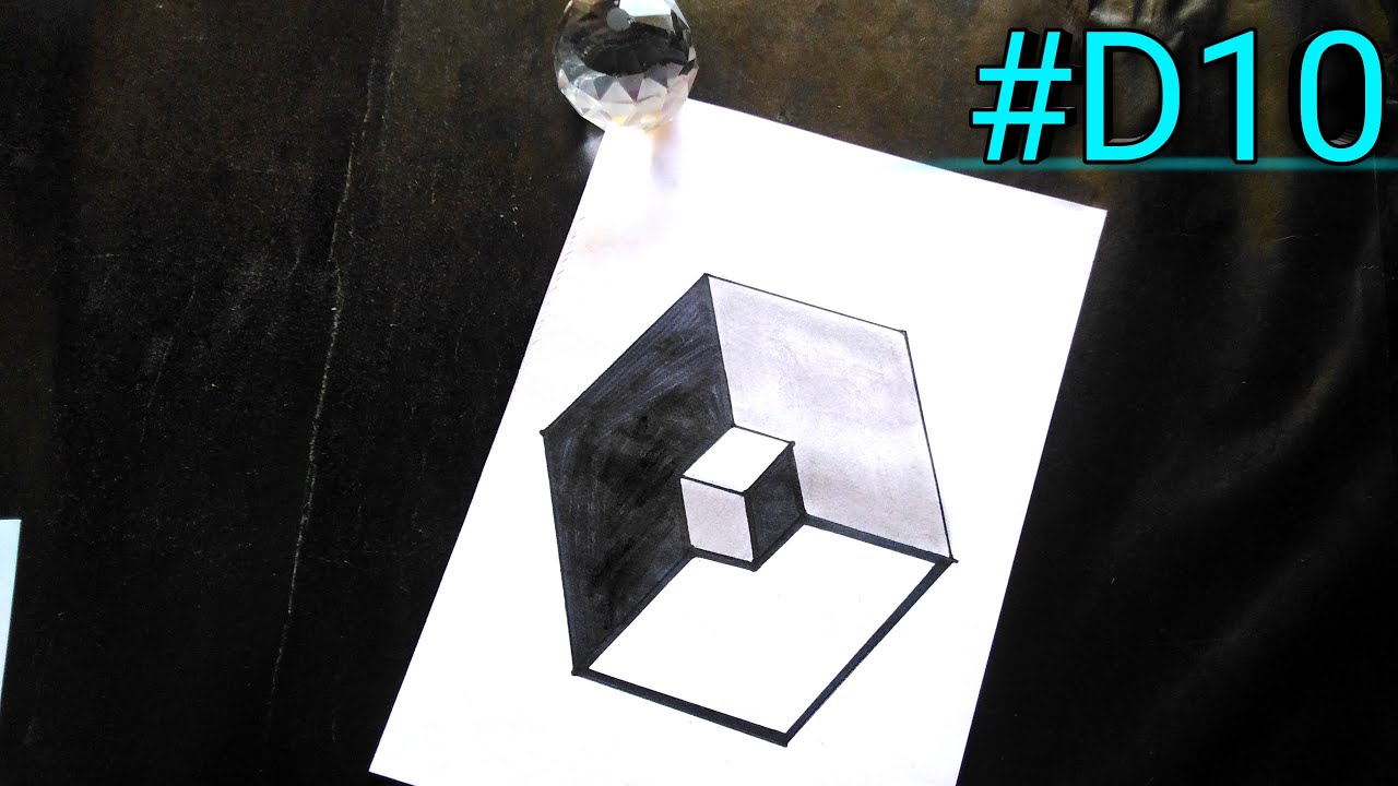 How to draw corner box in 3D very easy D10 3D