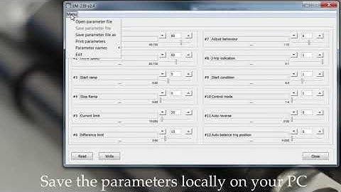 #6  C2-30/S2-3  Saving and transferring parameter files