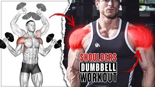 أقوى تمارين تكوير و تضخيم الكتف بالدمبل - Dumbbell Shoulders Exercices Workout
