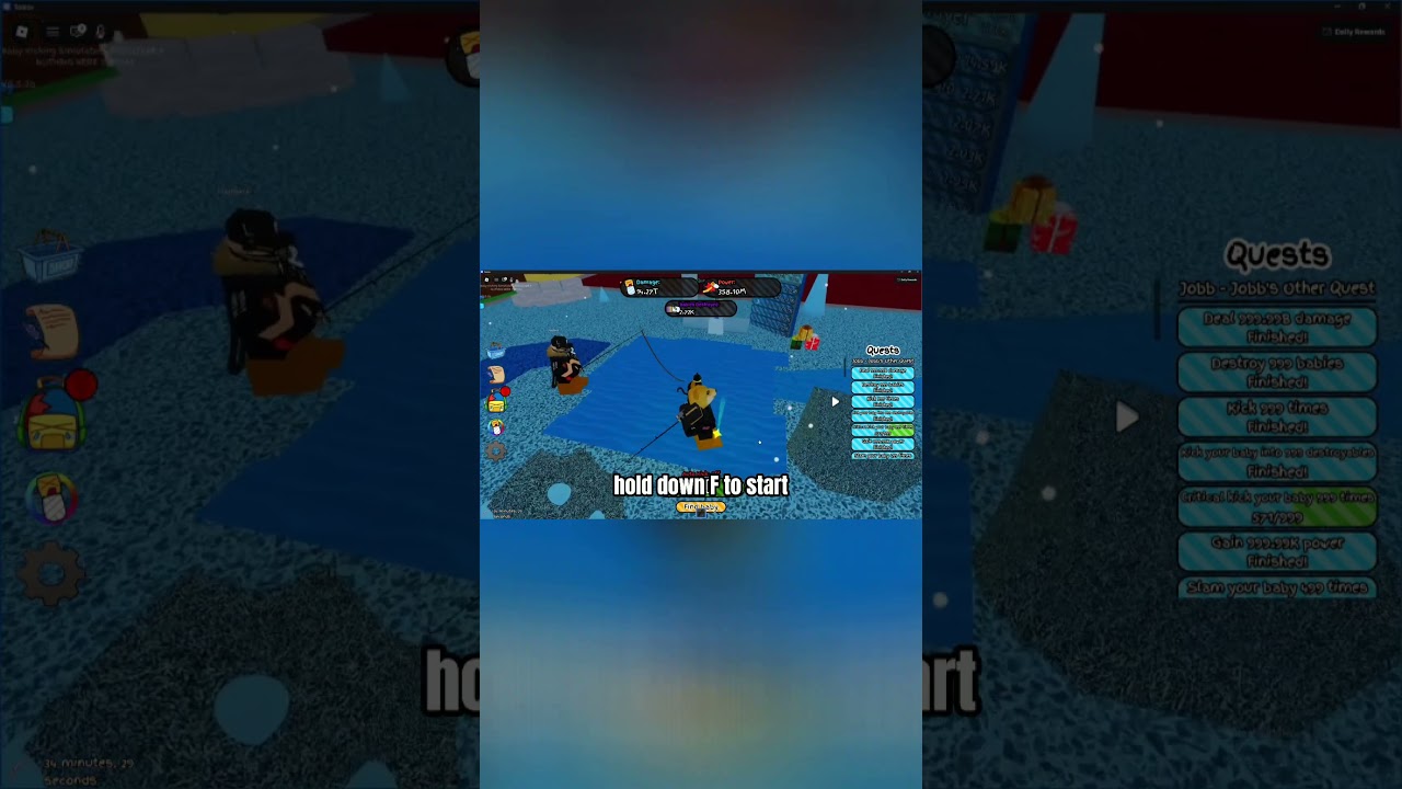 The BEST method to fish in Baby kicking simulator - Roblox 