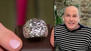 JAI Sterling Silver Domed Fan Ring on QVC