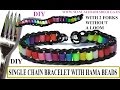 HOW TO MAKE SINGLE CHAIN BRACELET WITH HAMA BEADS WITH 2 FORKS. WITHOUT RAINBOW LOOM