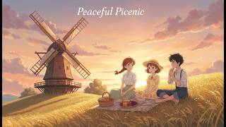 A Peaceful Picnic on Windmill Hill 🌾  Relaxing Ghibli -Style Animation screenshot 1