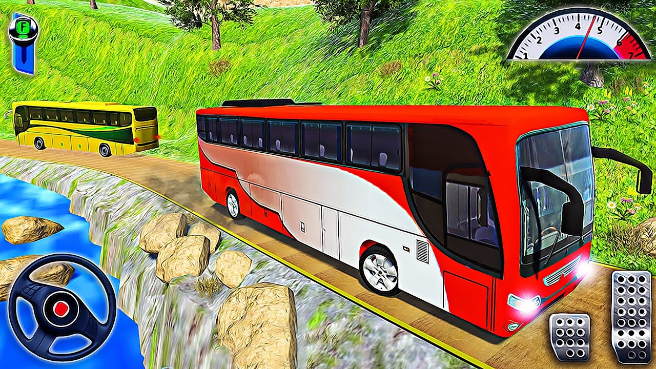 Hill Coach Bus Driving Simulator - Offroad Coach Bus Driver Game 3D | Android Gameplay