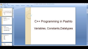 C++ Pashto - 5 Variables, Constatnts, Integers