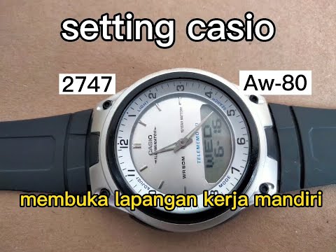 cara setting jam tangan Casio 2747  AW-80