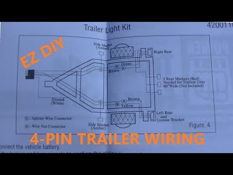 4 Pin Trailer Wiring Install Diy Plus Wiring Diagrams Youtube