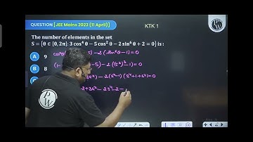 The number of elements in the setS = {0 € [0, 2π]: 3 cos4 0 - 5 cos² 0 – 2 sin6 0 + 2 = 0} is