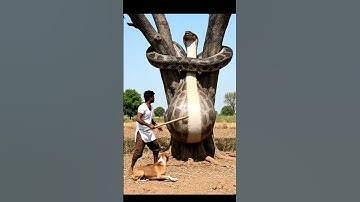 rescue cow from giant python #cow #python #rescue