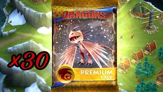 Opening 30 New Premium Packs - Dragons:Rise of Berk