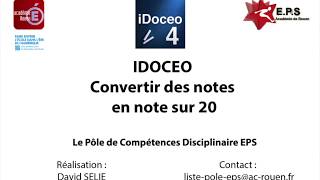 10 Idoceo Convertir Des Notes En Note Sur 20 Youtube