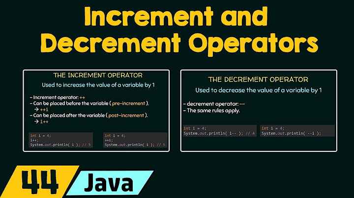 Increment and Decrement Operators in Java