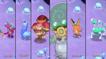 Plasma Islet but Each Monster is Zoomed in! - My Singing Monsters