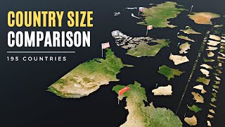 Country Size Comparison 3D    195 Countries Sorted by Size using Satellite Images