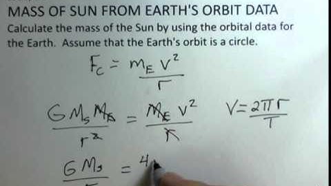 Calculate Mass of Sun Using Data on Earth