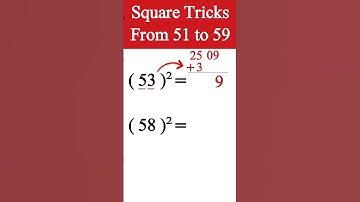 🤯💯 51 to 59 Square Tricks #shorts #square #squaretrick #maths #tricks