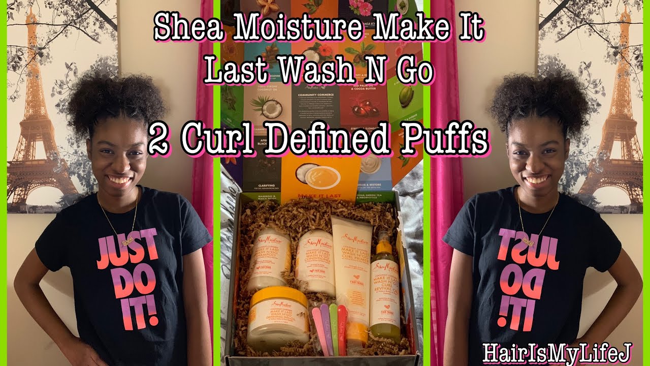 How to Define Curls using Shea Moisture Make it Last Wash and Go - YouTube