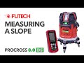 Futech  measuring a slope with the new procross 80 ds green cross line laser