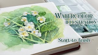 Watercolor Illustration | Wildflowers in the Grass