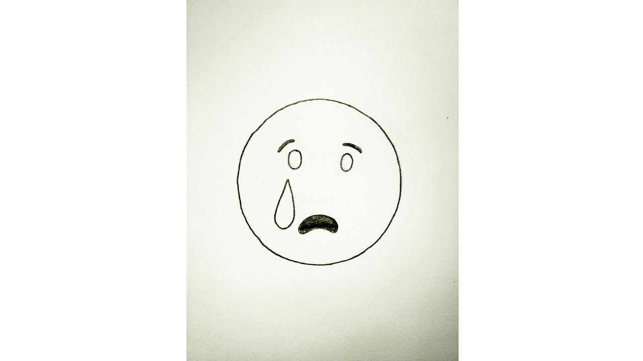 SAD Emoji {Line Drawing} 