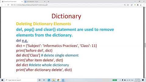 Dictionary in Python - Informatics Practices - Class 11