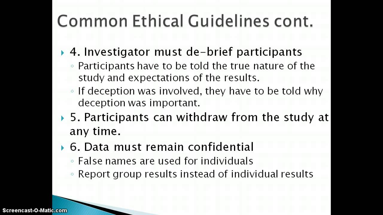 Ethical Standards In Psychology Youtube