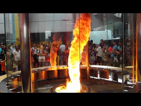 Fire tornado in science centre