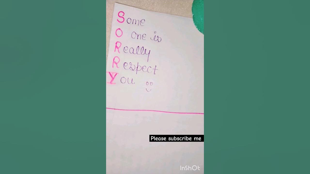 Sorry Full Form punjabisong diy artndcraft youtubeshorts sorry-full-form-punjabisong-diy-artndcraft-youtubeshorts