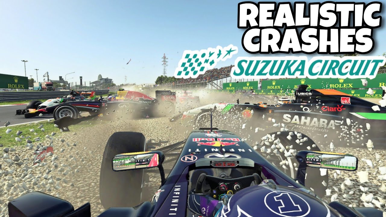REALISTIC F1 CRASHES SUZUKA! YouTube