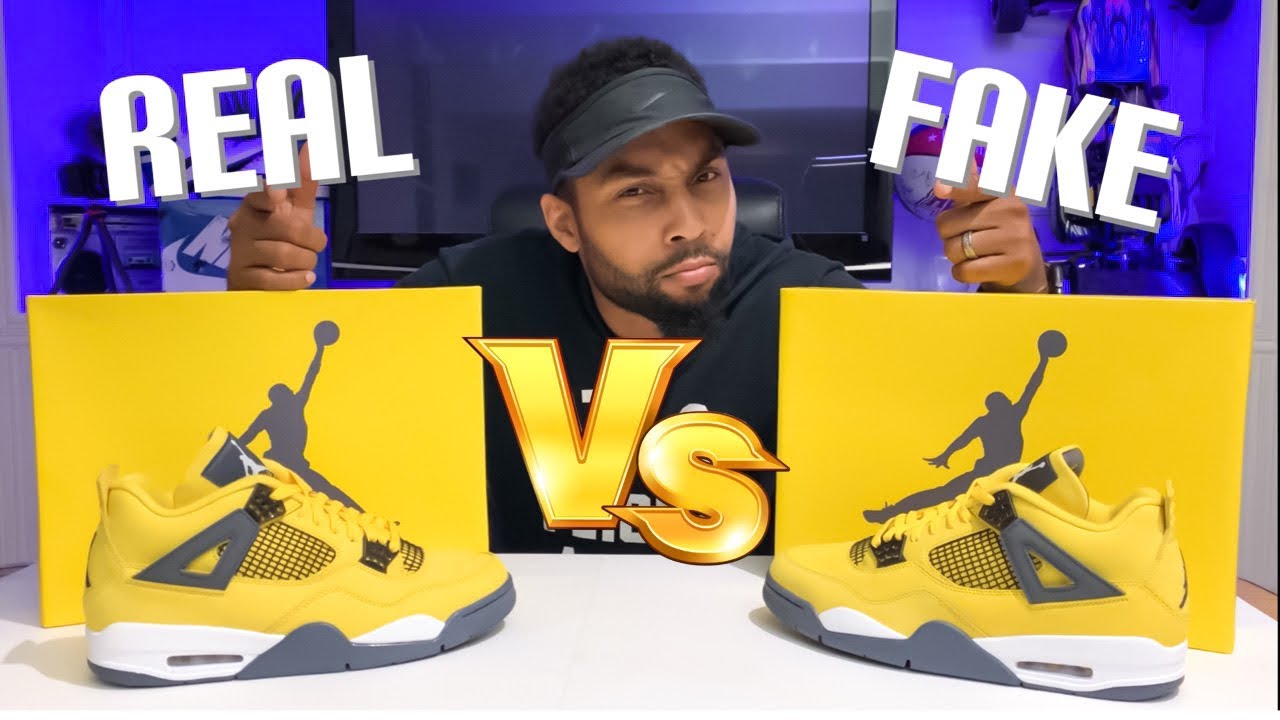 Real VS Fake Air Jordan 4 Lighting (Live). They asked for it! - YouTube