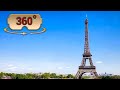 360°/ VR Going up to the top of the Eiffel Tower - Elevator Ride - Paris, France
