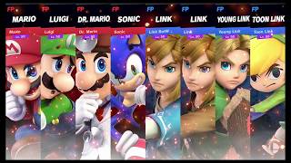 Super Smash Bros Ultimate Amiibo Fights   Request #7120 Team Mario vs Team Link