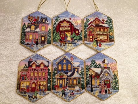 Вышивка крестом. Завершение и оформление Christmas Village Ornaments - Dimensions
