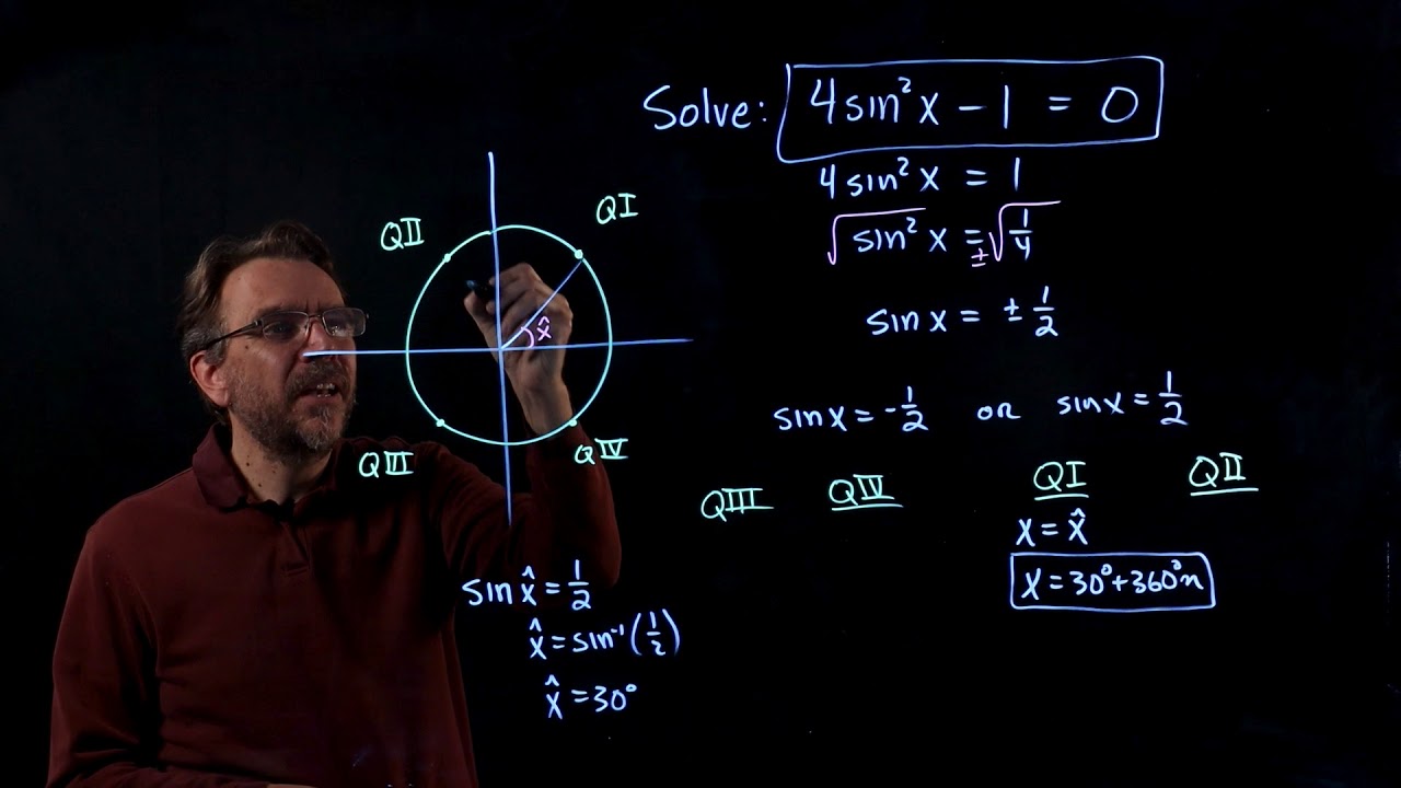 Solve A Trig Equations That Is Quadratic In Form Extracting Roots 4sin 