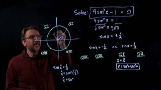 Solve A Trig Equations That Is Quadratic In Form Extracting Roots 4Sin2X-10