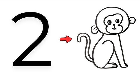 How to Draw a monkey From number 2 | easy drawing for beginners