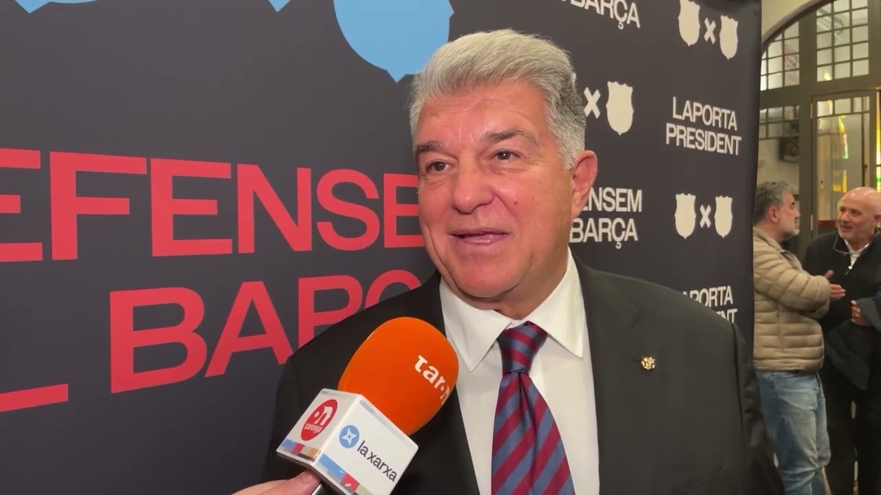 Joan Laporta fa parada a Igualada en el marc de la precampanya electoral