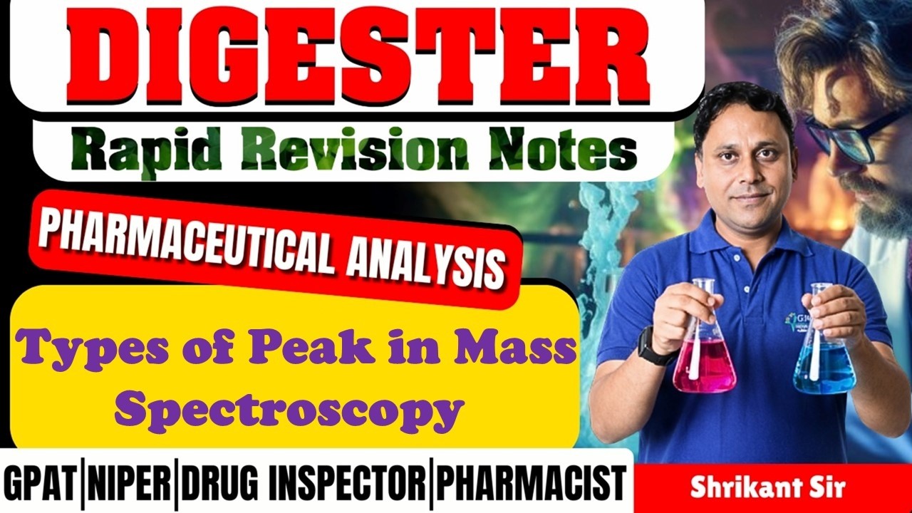 D-279 | Типы пиков в масс-спектроскопии | Фармацевтический анализ | Краткие конспекты для повторения