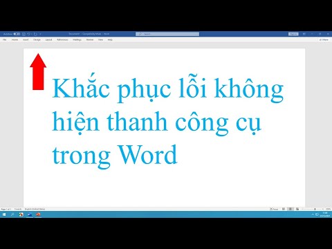 Khắc phục lỗi không hiện thanh công cụ trong word