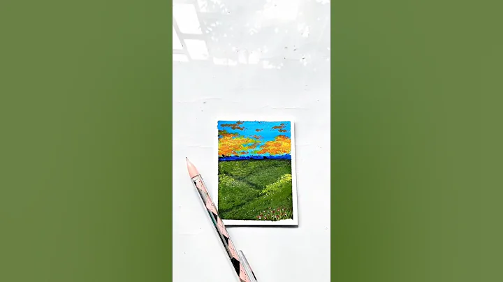 Paint with me💐beautiful landscape painting🍃#shortsfeed#art#landscape #painting#shorts#drawing#artist