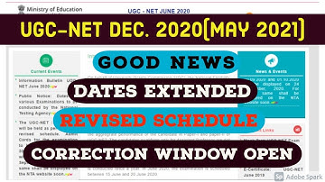 Revised Schedule  | NTA-UGC NET Dec 2020 Cycle (May 2021) | Be Prepare for UGC-NET
