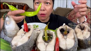 PAKSIW NA BANGUS BELLY FATS + GREEN CHILI MUKBANG | MUKBANG PHILIPPINES