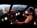 Sarajevo, A320 LQSA cockpit view landing 12 in rain