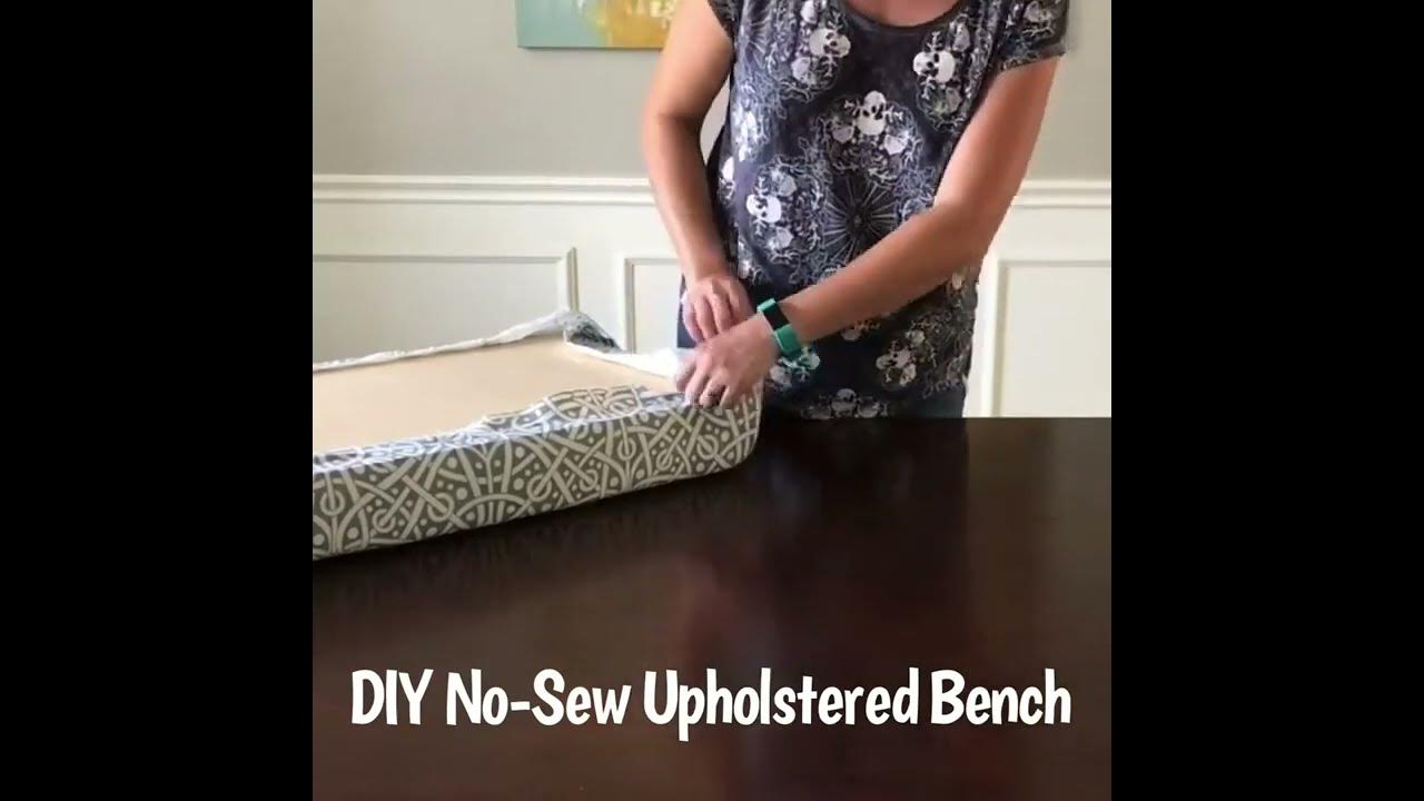 How to Make a No Sew Bench Cushion DIY Upholstered Bench Seat YouTube