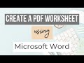 Create a PDF Worksheet Using Microsoft Word | Creative Tech On A Budget