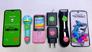 Galaxy A24 Porsche Vs Flashlight Vs Nokia Vs Charger Vs Hair Clipper Vs Xiaomi Shark Incoming Call