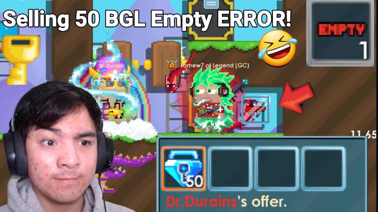 Selling 50 BGL Empty ERROR ITEM! (Only 1 In Game) OMG!!  - Growtopia